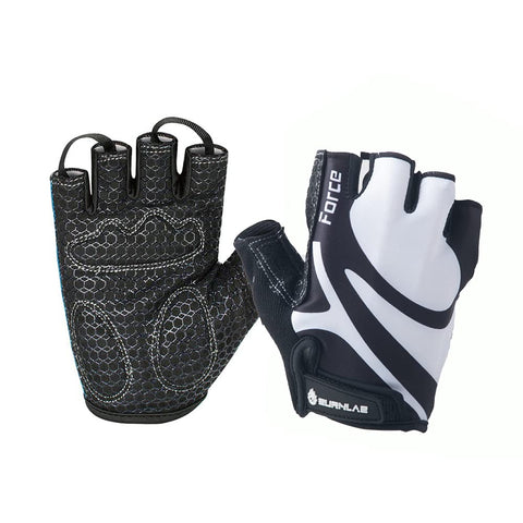 Burnlab Flex Gym Gloves for Men and Women - Ideal for Weightlifting, Cycling, Crossfit, Offers Good Grip and Soft Padding (Black & White XL)