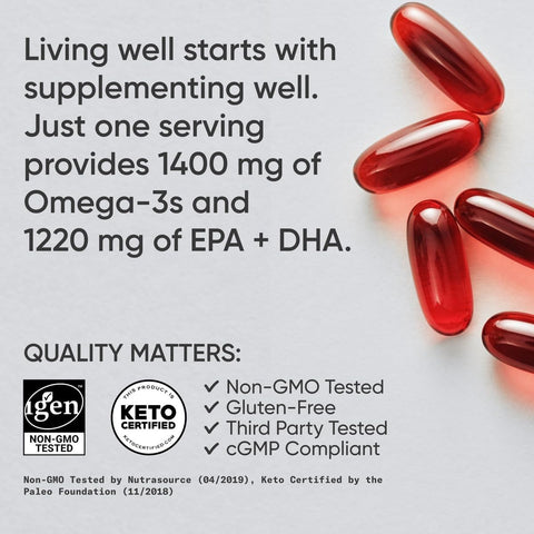 Sports Research Keto Omega-3 1400Mg Softgel Cap 120'S