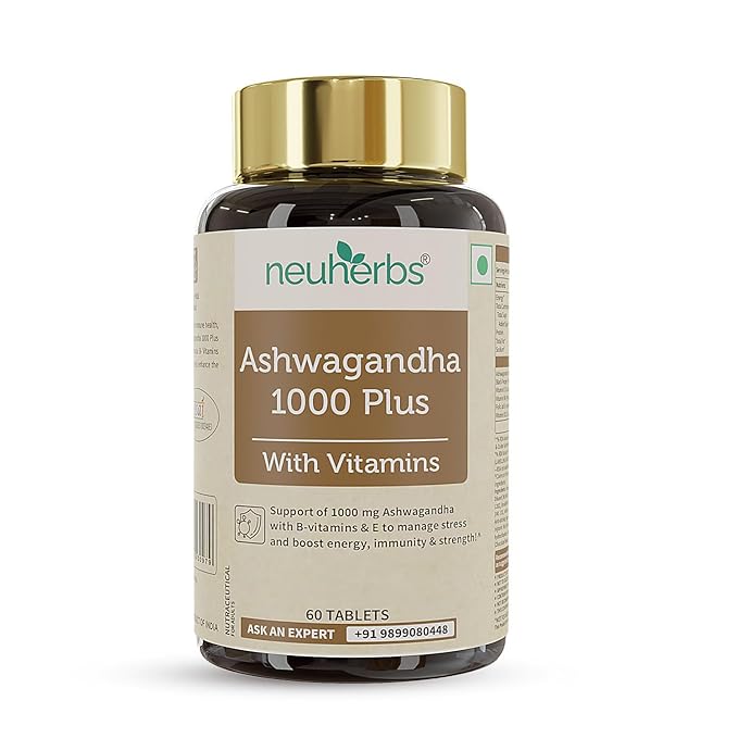 neuherbs Ashwagandha 1000 Plus with Vitamins Tablets 60