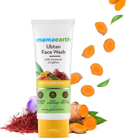 Mamaearth Ubtan Face Wash for Tan Removal with Turmeric & Saffron - 100ml