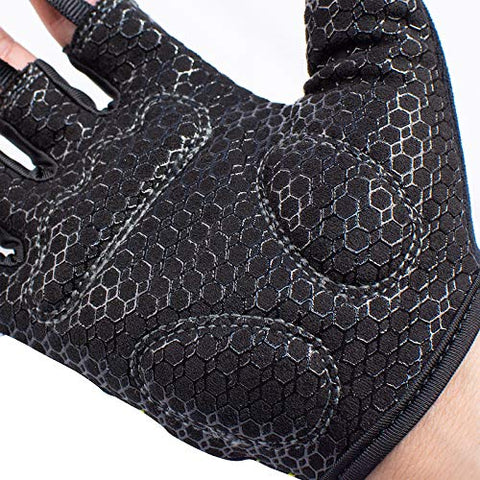 Burnlab Flex Gym Gloves for Men and Women - Ideal for Weightlifting, Cycling, Crossfit, Offers Good Grip and Soft Padding (Black Medium)