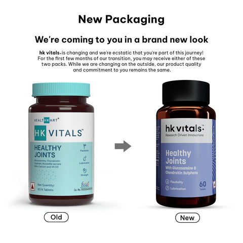 HK Vitals Joint Support (60 Tablets) | With Glucosamine 1400Mg, Chondroitin, Calcium And Vitamin D3 | For Joint Strength, Mobility, And Flexibility