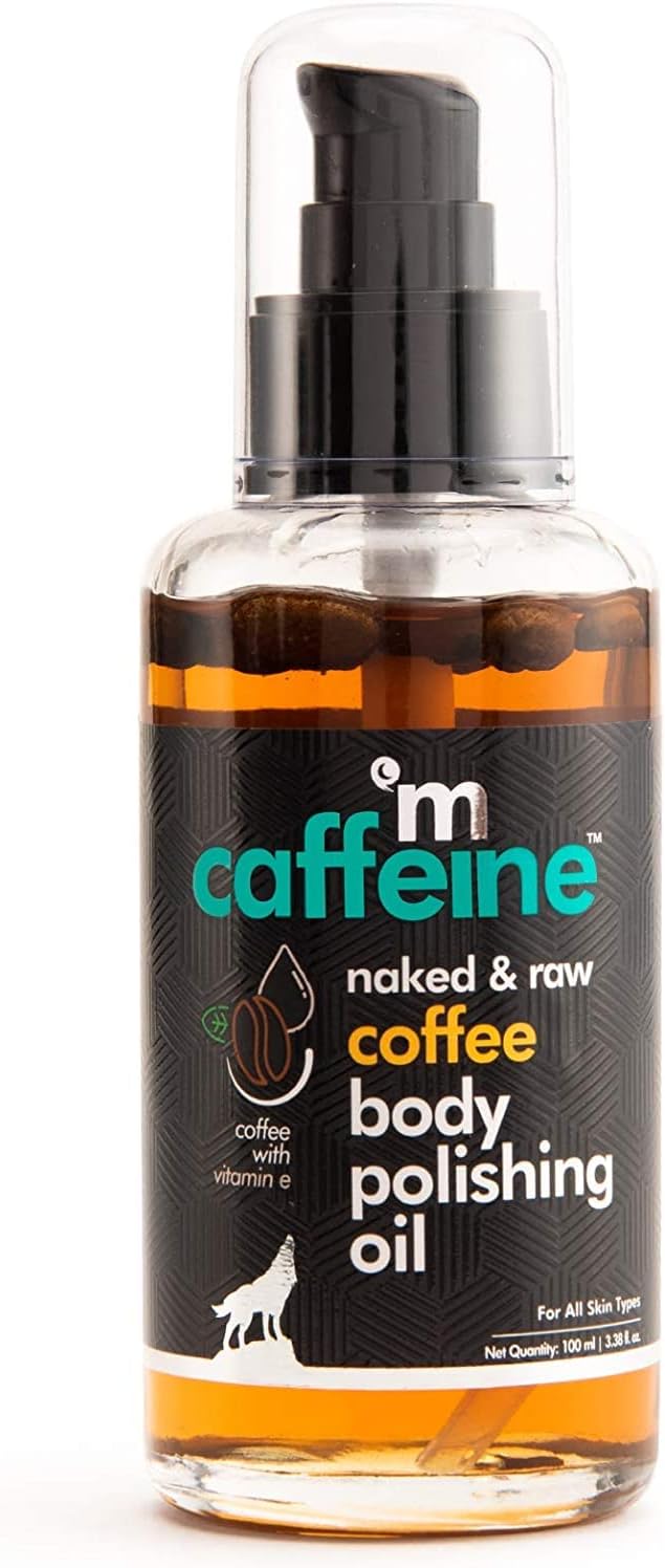 mCaffeine Naked & Raw Coffee Body Polishing Oil with Vitamin E, 100 ml