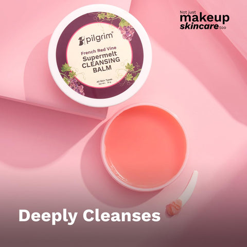 Pilgrim French Red Vine Supermelt Cleansing Balm 50gm | Makeup remover cleansing balm for face