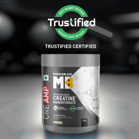MuscleBlaze Creatine Monohydrate (Unflavoured, 0.55lbs / 250g) 50 Servings