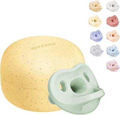 Moyuum All-Silicone Macaron Pacifier with Protective Stage 3 (6 months and older) Case Sage