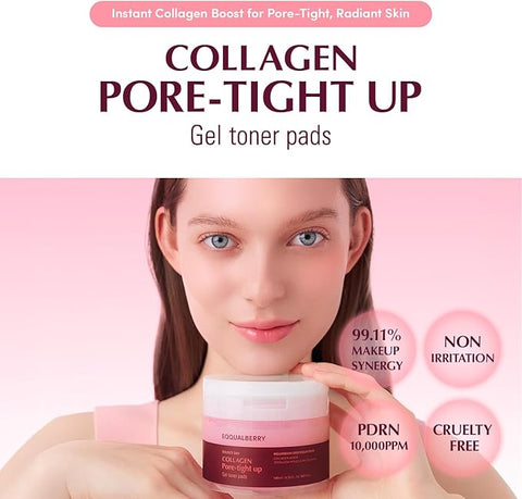 Equalberry Collagen Pore Tight Up Gel Toner Pad 60 Sheets