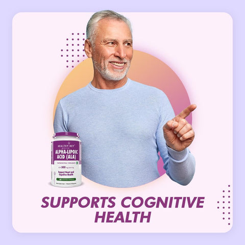 HealthyHey Alpha Lipoic Acid - ALA- Pack of 60 Veg. Capsules - Gluten Free & Non-GMO, 133 grams