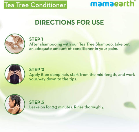 MAMAEARTH Tea Tree Conditioner For Dandruff Free Hair With Tea Tree & Ginger Oil, 250 Ml