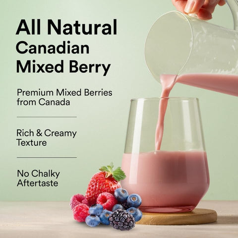 Wellbeing Nutrition Superfood plant protein - Canadian Mixed berries 500gms (15 servings)