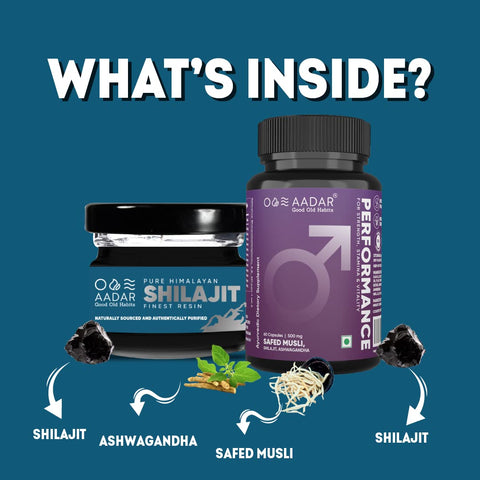 AADAR Performance Capsule & shilajit Resin combo pack