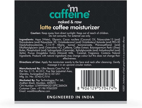 mCaffeine Naked & Raw Latte Coffee Face Moisturizer