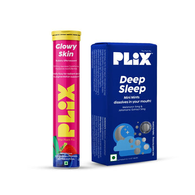 PLIX THE PLANT FIX Beauty Sleep Combo Deep Sleep 30 Mini Skin Glow Glutathione 15 Tablets