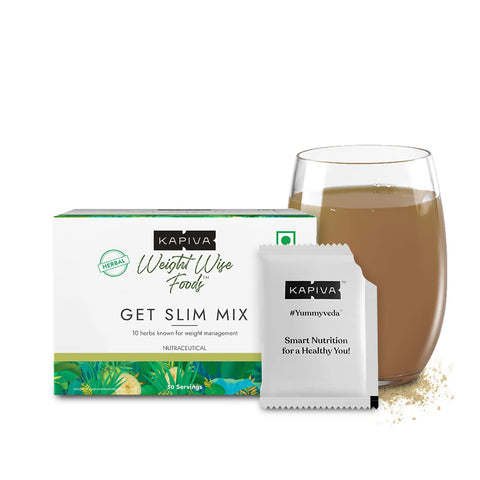 Kapiva Get Slim Mix + Plix Apple Cider Vinegar Apple Burst Green Daily Fizzy To Support Digestion & Weight 15 Effervescent Tablets