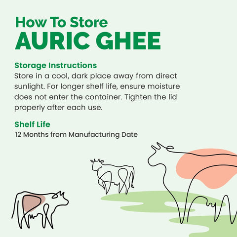 Auric Premium Cow Ghee Lab Certified 1000 ml (900g)
