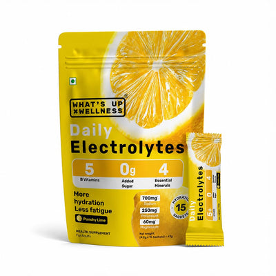 What's Up Daily Electrolytes Sachets - Punchy Lime Flavour, 15 Pack