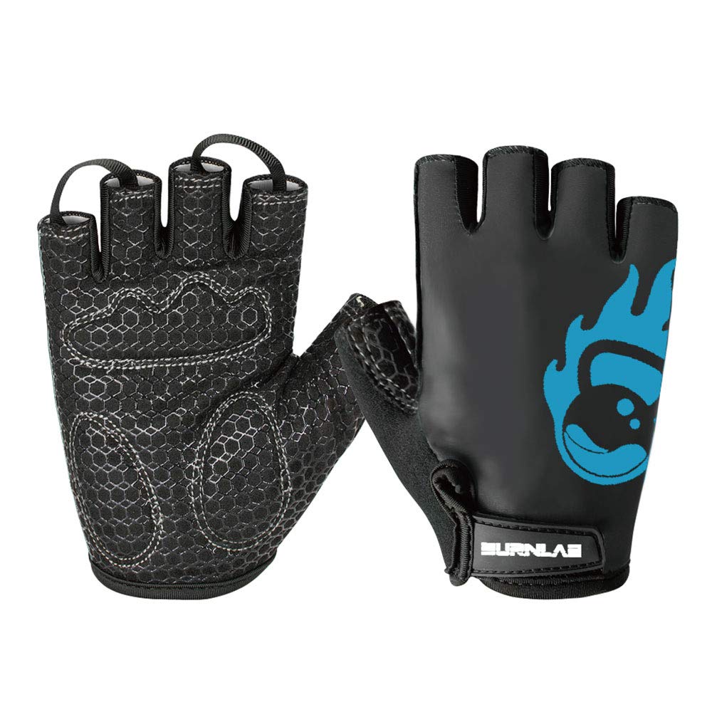 Burnlab Flex Gym Gloves for Men and Women - Ideal for Weightlifting, Cycling, Crossfit, Offers Good Grip and Soft Padding (Blue and Black Small)