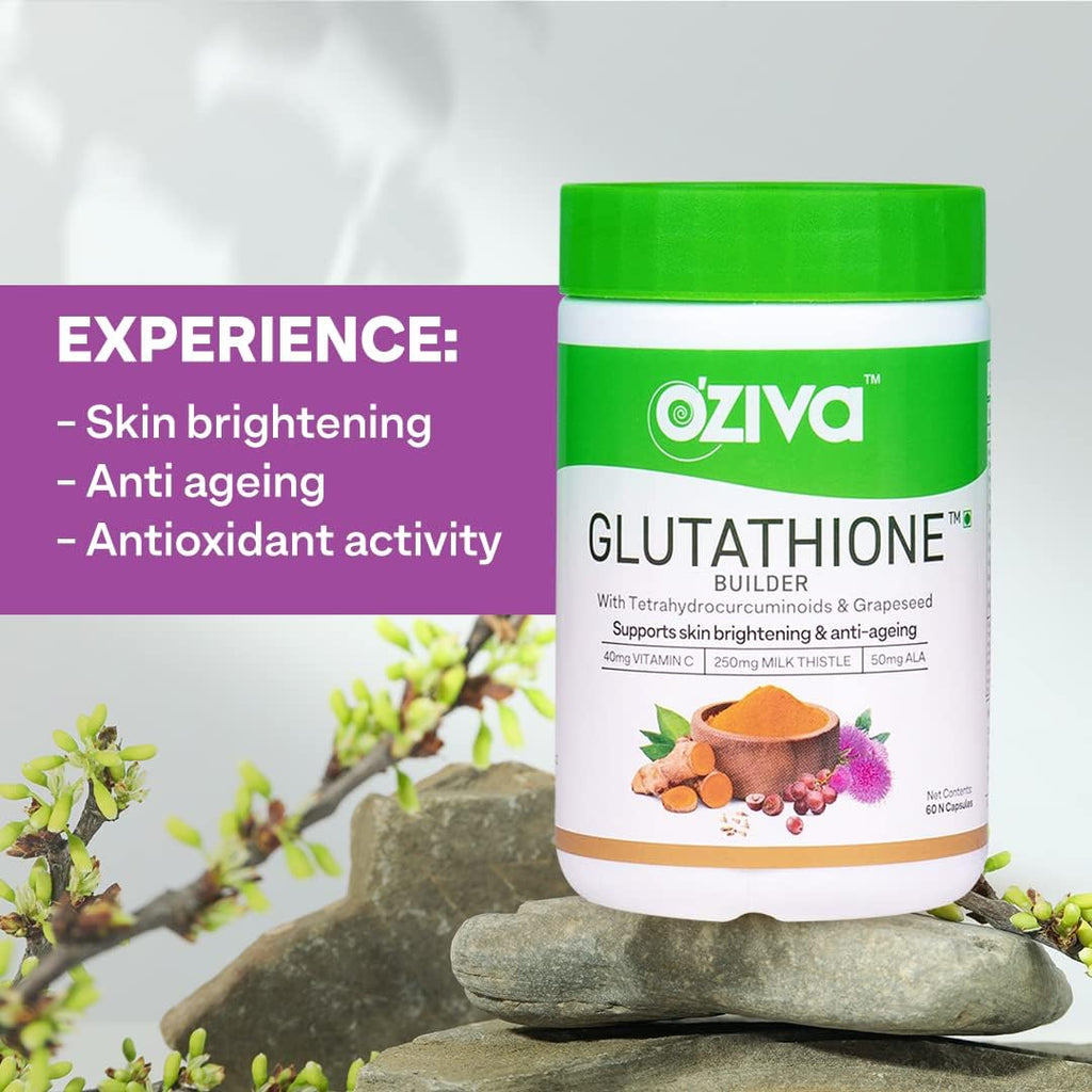 Oziva Plant Based Glutathione Builder | Glutathione Tablets For Skin Glow & Anti-Ageing