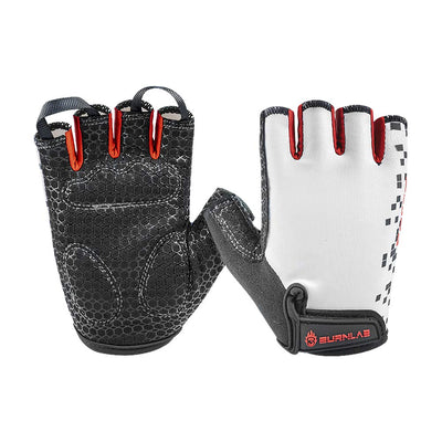 Burnlab Flex Gym Gloves for Men and Women - Ideal for Weightlifting, Cycling, Crossfit, Offers Good Grip and Soft Padding (White Large)