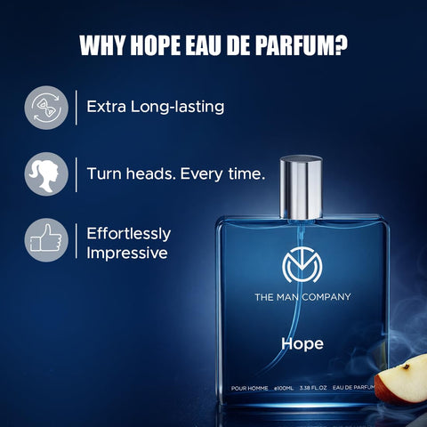 The Man Company HOPE EDP Premium Long Lasting Perfume for Men Eau de Parfum - 100 ml