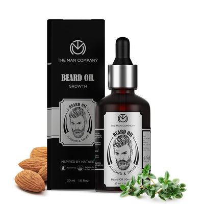 The Man Company Beard Oil for Growing Beard Faster with Almond & Thyme 30ml