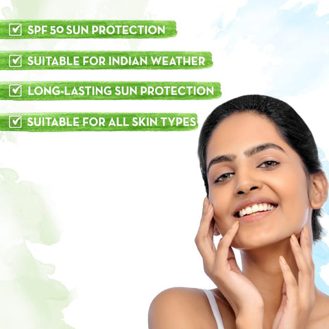 MAMAEARTH Ultra Light Indian Sunscreen Spf50 Pa+++, 80g