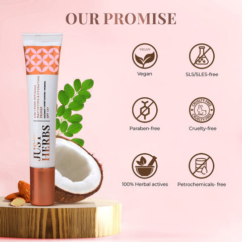 Just Herbs 3 In 1 Pore Refining, Mattifying & Hydrating Primer 20g