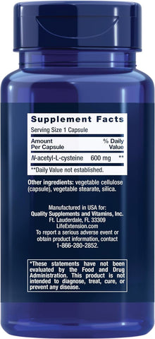 Life Extension N-Acetyl-L-Cysteine, 600 mg, 60 capsules
