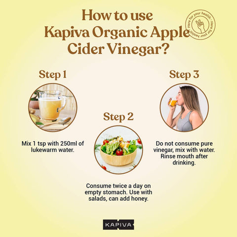 Kapiva Organic Apple Cider vinegar (Golden Apples) 500 ml (2/Pack)