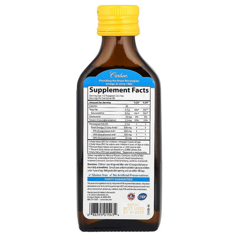 CARLSON KIDS FISH OIL LEMON 200ML