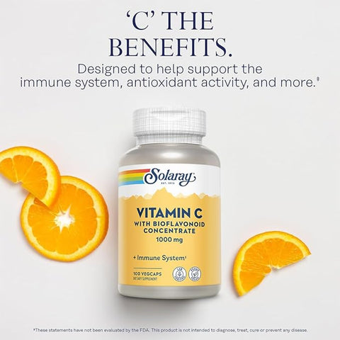 Solaray Vitamin C 1000MG W/ Bioflavanoid V-Cap 100's