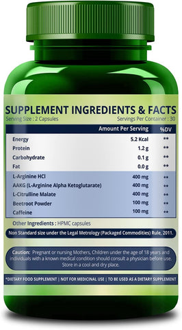 Himalayan Organics Nitric Oxide Supplement 1400mg 60 Tablets