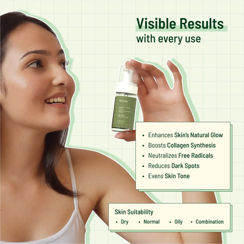 Biocule Ever Glow Foaming Face Wash : Vitamin c + AHA + Arbutin 100ml