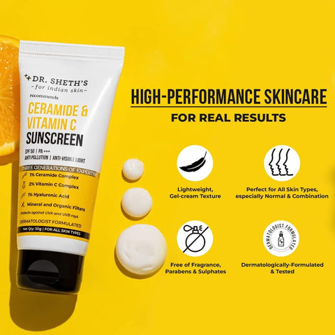 Dr. Sheth's Ceramide & Vitamin C Sunscreen 50g