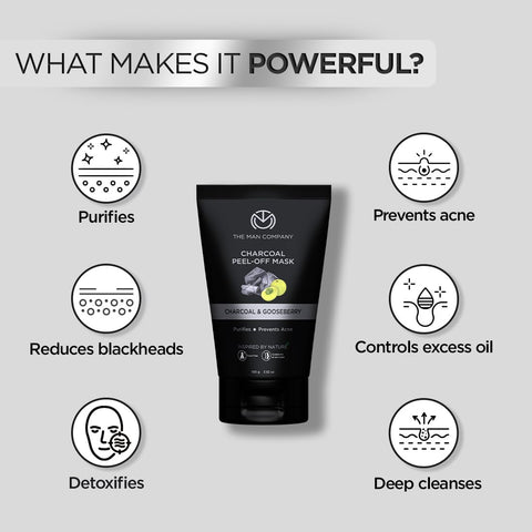 The Man Company Peel Off Mask| Moringa and Gooseberry Charcoal| 100GMÂ