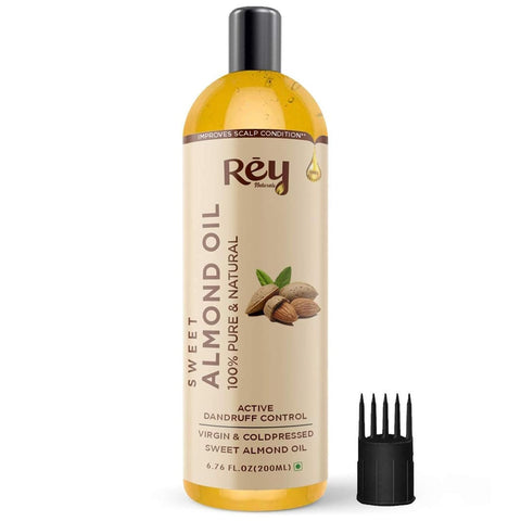 Rey Naturals Pure & Natural Sweet Almond oil - Virgin & Cold pressed 200 ml