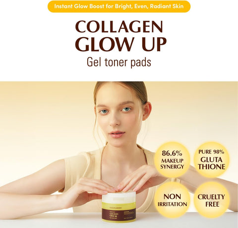 Equalberry Collagen Glow Up Gel Toner Pads 140Ml | 60Pads