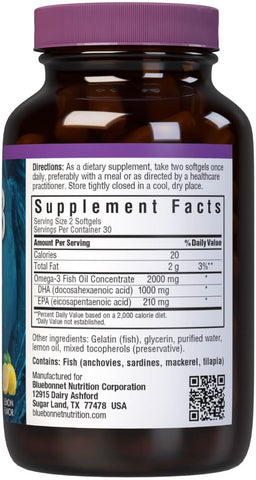 Blue Bonnet Omega-3 Brain Formula 60 Count