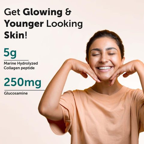 Neuherbs Skin Glow Marine Collagen Powder Supplement For Men & Women - 200g (Orange Flavour)