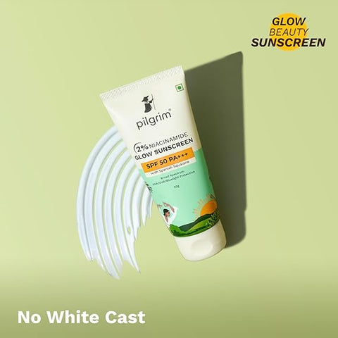 Pilgrim 2% Niacinamide Glow Sunscreen SPF50 PA+++ 50g