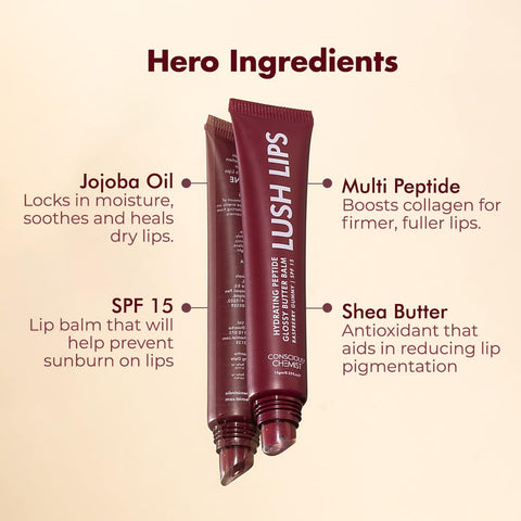 Conscious Chemist Peptide Lip Balm - Lush Lips with SPF15 | 15g