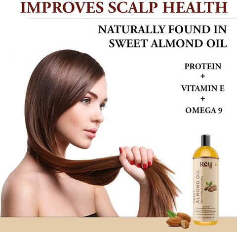 Rey Naturals Sweet Almond Oil & Coconut Oil Combo (200 ml + 200 ml)