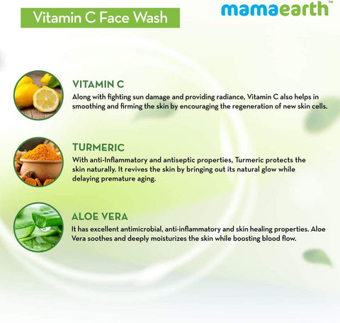 Mamaearth Vitamin C Face  PAck of twoWash with Vitamin C and Turmeric for Illumination Best For Dry | Oily | Sensitive | Normal Skin (100 ML)