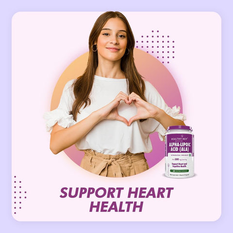 HealthyHey Alpha Lipoic Acid - ALA- Pack of 60 Veg. Capsules - Gluten Free & Non-GMO, 133 grams