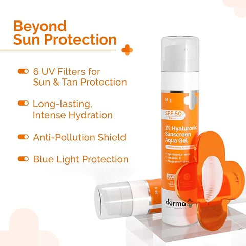 THE DERMA CO 1% Hyaluronic Sunscreen Aqua Gel 50gm