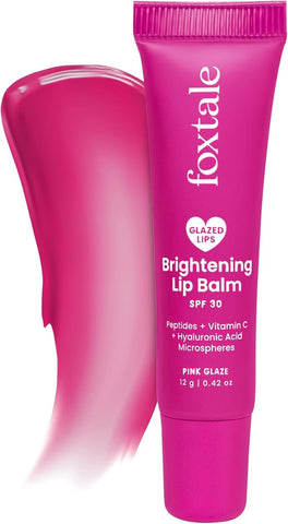 Foxtale Brightening Lip Balm With Peptides, Vitamin C & Hyaluronic Acid Bubblegum Pink Glaze