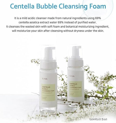 IUNIK Centella Bubble Foaming Vegan Facial Cleanser