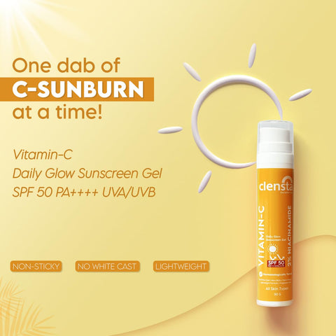 Clensta Vitamin C Daily Glow Sunscreen Gel Spf 50+++