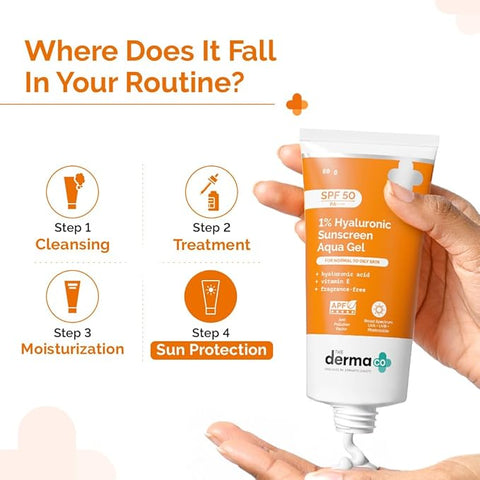 جل الحماية من الشمس المائي من ذا ديرما كو 1% حمض الهيالورونيك 50 جم