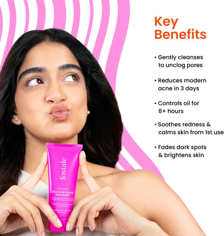 Foxtale True Clarity Oil and Acne Control Face Wash - 100ml